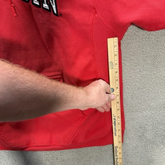 Vintage Wisconsin Badgers Sweatshirt Adult XL Red Hoodie Reverse Weave 90s Y2K - Picture 6 of 9